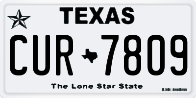TX license plate CUR7809