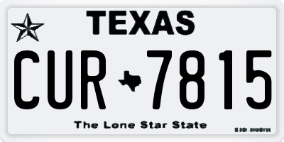 TX license plate CUR7815