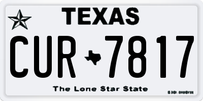TX license plate CUR7817