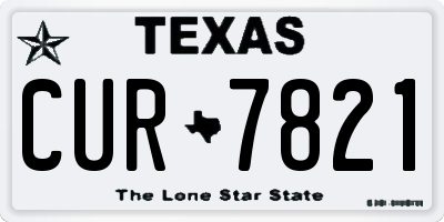 TX license plate CUR7821