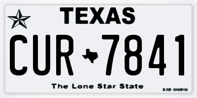 TX license plate CUR7841