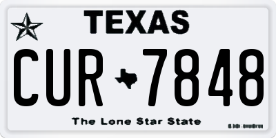 TX license plate CUR7848