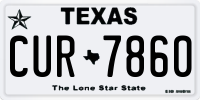 TX license plate CUR7860