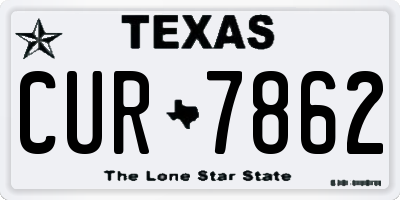 TX license plate CUR7862