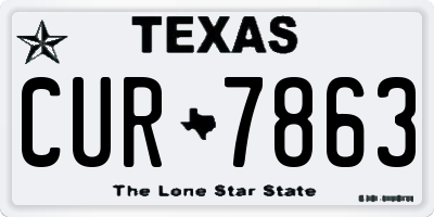 TX license plate CUR7863