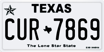 TX license plate CUR7869