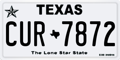 TX license plate CUR7872