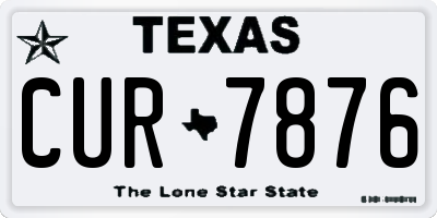 TX license plate CUR7876