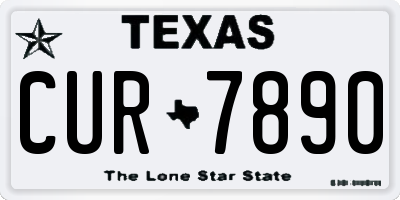 TX license plate CUR7890