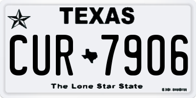TX license plate CUR7906