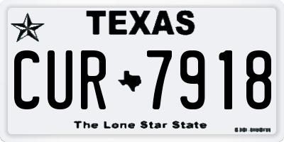 TX license plate CUR7918