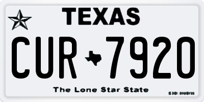 TX license plate CUR7920