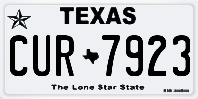 TX license plate CUR7923
