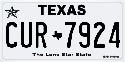 TX license plate CUR7924