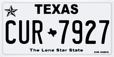 TX license plate CUR7927