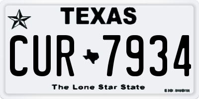 TX license plate CUR7934