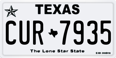 TX license plate CUR7935