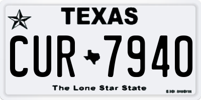 TX license plate CUR7940