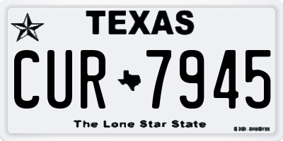 TX license plate CUR7945