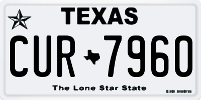 TX license plate CUR7960