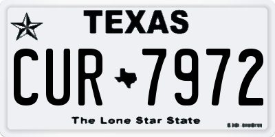 TX license plate CUR7972