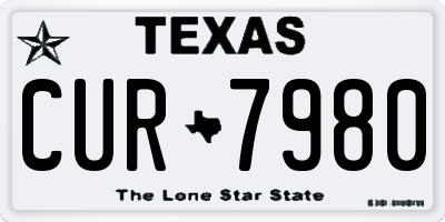TX license plate CUR7980
