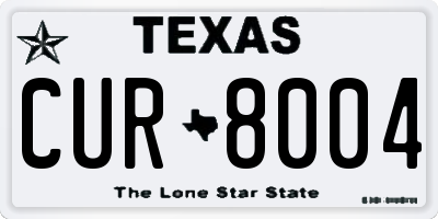 TX license plate CUR8004