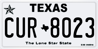 TX license plate CUR8023