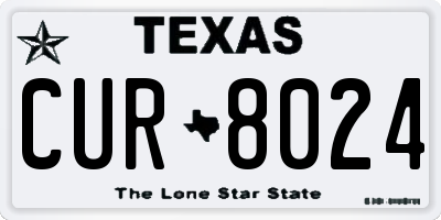 TX license plate CUR8024