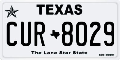 TX license plate CUR8029