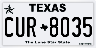 TX license plate CUR8035