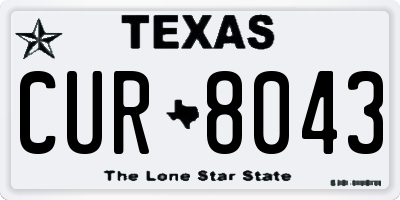 TX license plate CUR8043