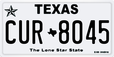 TX license plate CUR8045