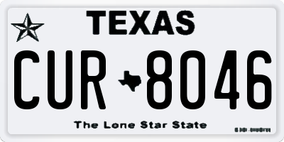 TX license plate CUR8046