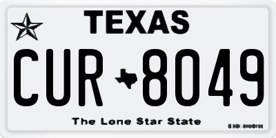 TX license plate CUR8049