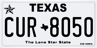 TX license plate CUR8050