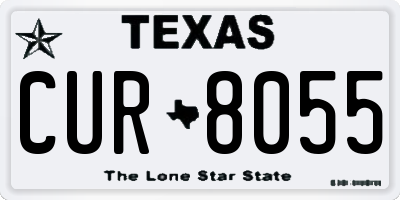 TX license plate CUR8055