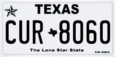 TX license plate CUR8060