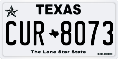 TX license plate CUR8073