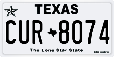 TX license plate CUR8074