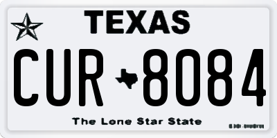 TX license plate CUR8084