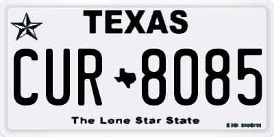 TX license plate CUR8085