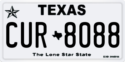 TX license plate CUR8088