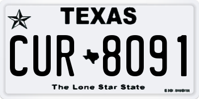 TX license plate CUR8091