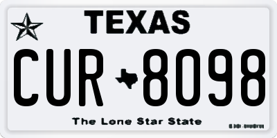 TX license plate CUR8098