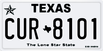 TX license plate CUR8101