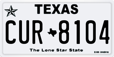 TX license plate CUR8104