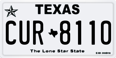 TX license plate CUR8110