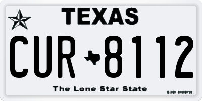 TX license plate CUR8112