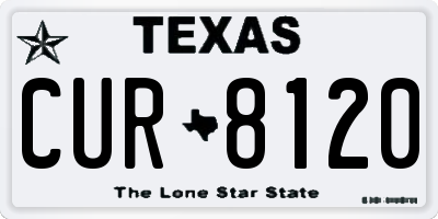 TX license plate CUR8120